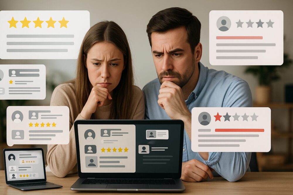 レビューを見て悩む人