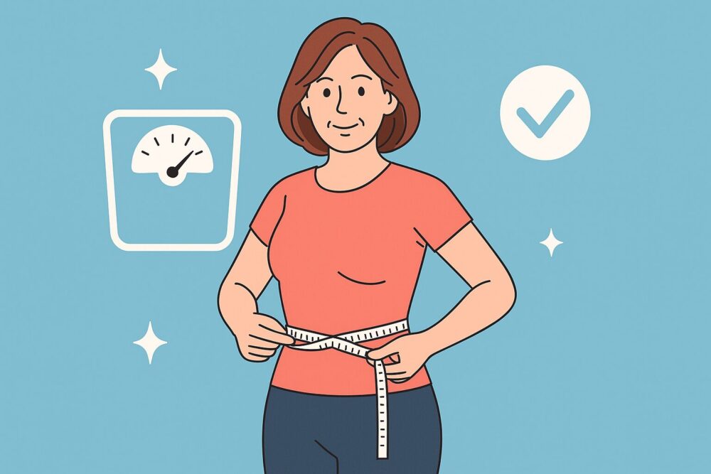 ダイエットする女性のイラスト